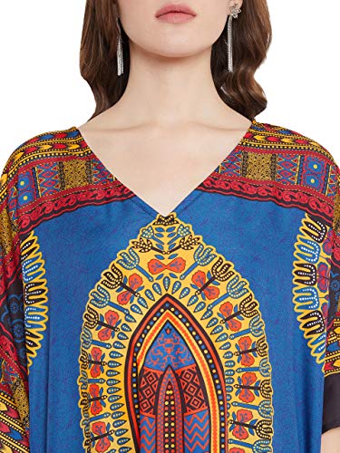 Image of Oussum Plus Size Kaftan Dresses for Women, Polyester Summer Caftan Cover Up Maxi Beach Dress, 1X-3X
