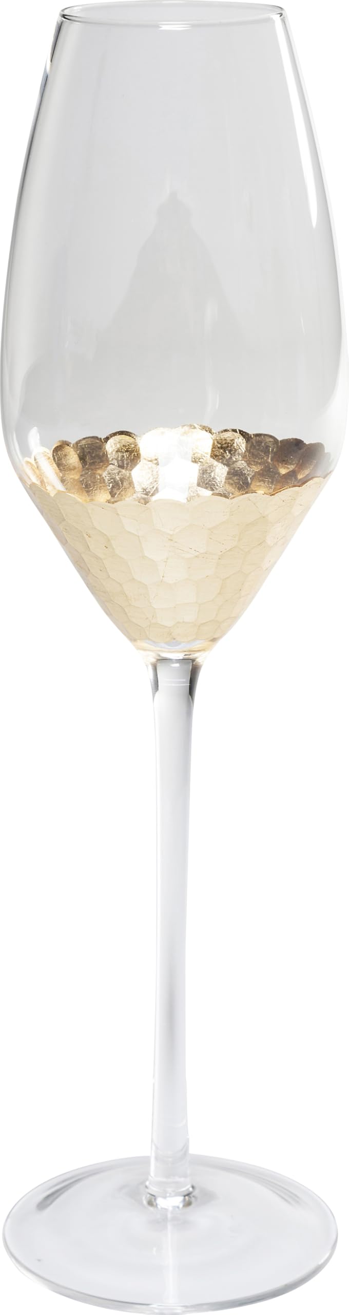 Kare Design Sektglas Gobi, Gläser-Set, 6-teilig, 330ml, Glas mit goldenen Details, Luxuriöser Kelch für festliche Tischdeko, Modernes Glas für Sekt & Prosecco