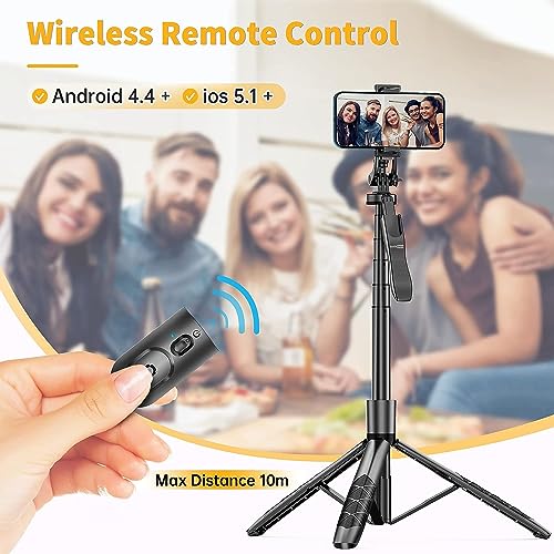Image of Professional 62 inch Selfie Stick Tripod with Wireless Remote & Balance Handle Long Reinforced Balance Handle for Anti Shake Shooting for Wide Angle Photo & Video Recording