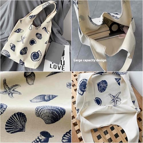 Bolso Tote de Lona con Estampado Náutico para Mujer miniatura 7