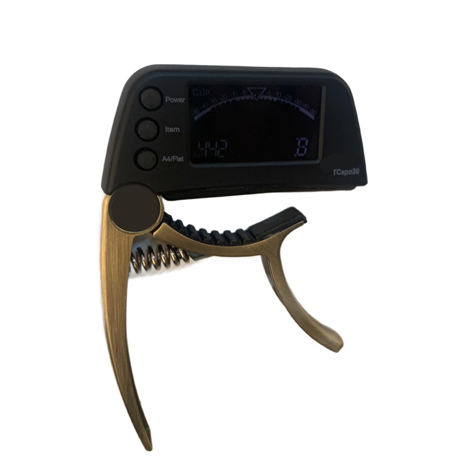 Walfront Accordeur de Guitare Capodastre en Métal à Changement Rapide à une Main avec Pad Premium pour les Joueurs de Guitare et de Basse (Bronze électrolytique)