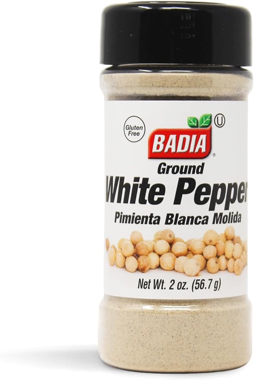 Ground White Pepper, 2 oz – Smooth, Mellow Heat and Delicate Flavor for Light Sauces, Soups, Poultry and Seafood