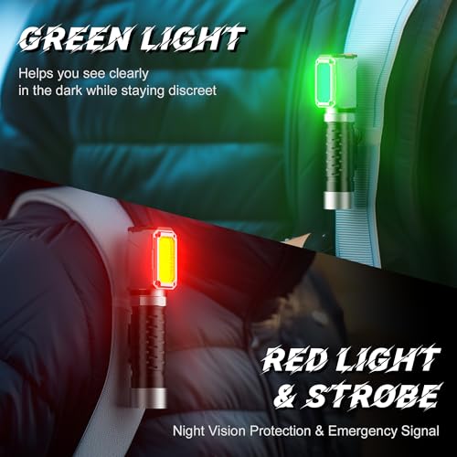 Linterna frontal LED con cinco modos de luz tricolor y reflector COB recargable 7