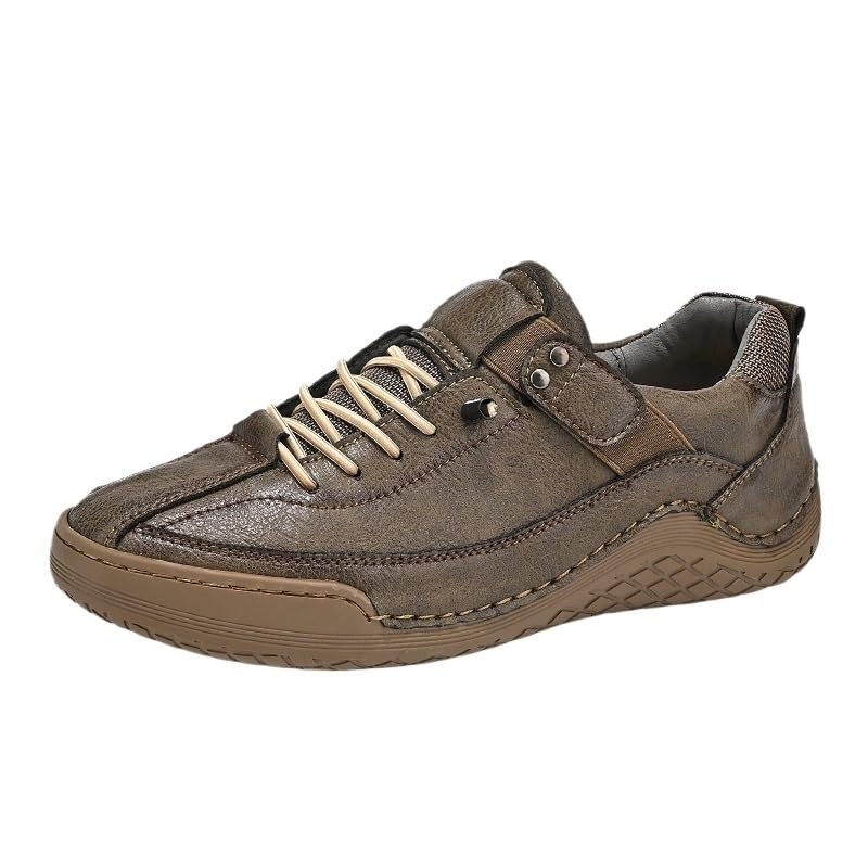 Men's Fashionable Lace-up Casual Shoes Versatile Round-Toe Thick Soled Oxford Shoes for Travel Shopping Driving Men Comfortable Soft-Soled Shoes