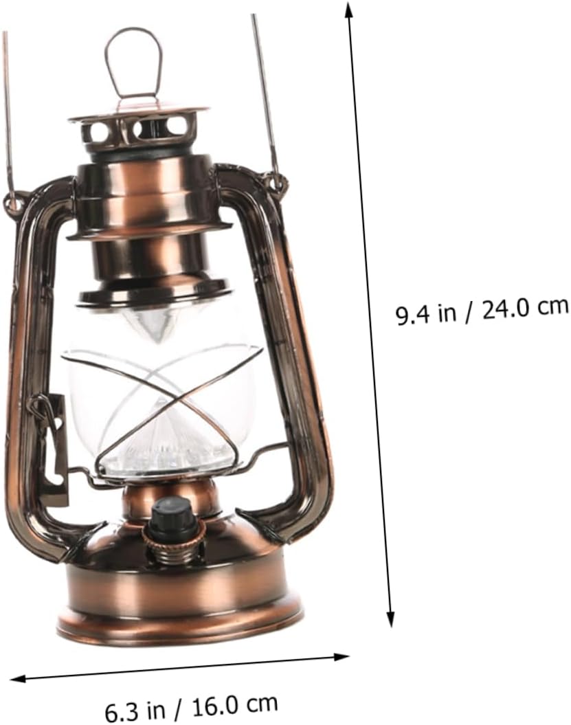 PRETYZOOM 1pc Vintage Kerosene Lantern Hanging Camping Light Outdoor Led Rechargeable Lamp for Night Use Warm Finish Rustic Decor for Camping and Emergency Situations