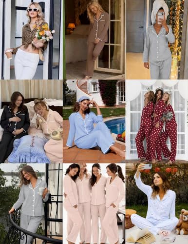 Pajamas for Women Set Long Sleeve Lounge Set :29Y6SHLK - image 5