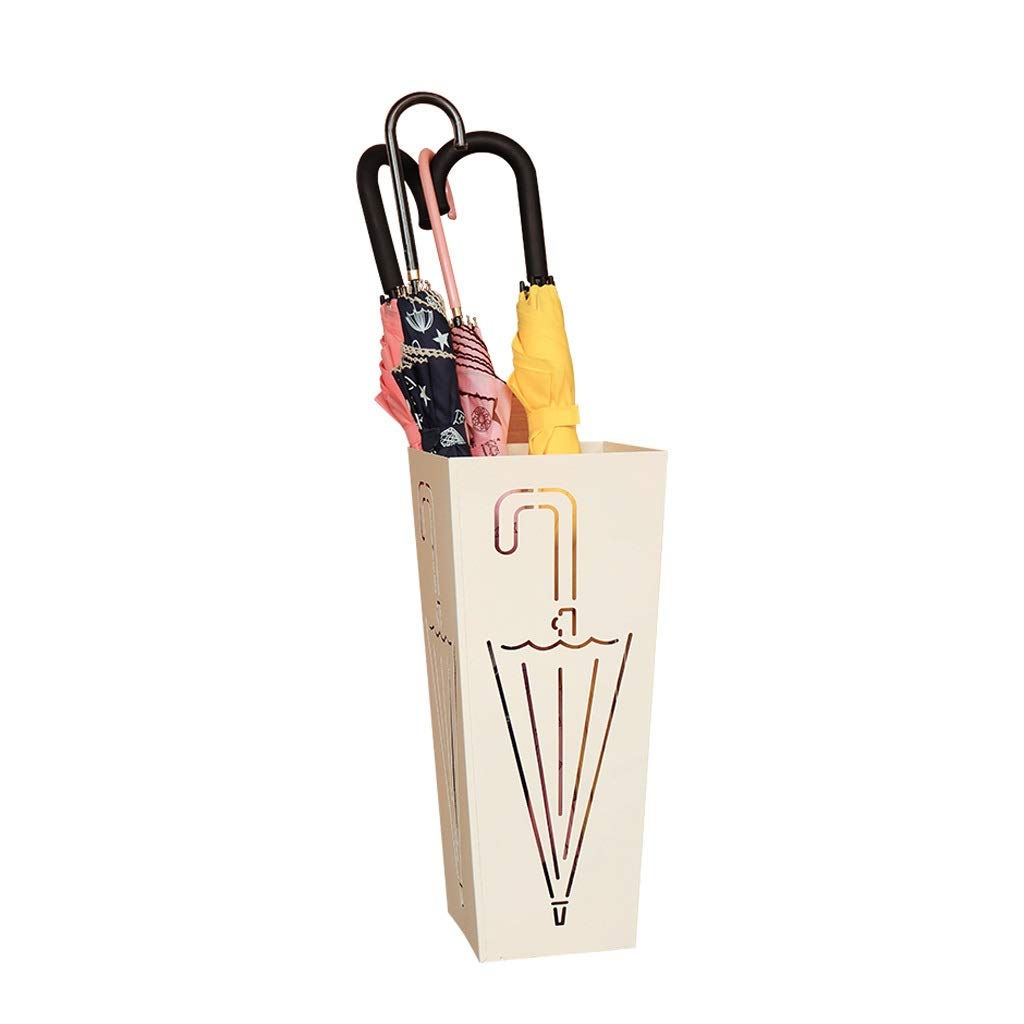 MOBYGKFY Wrought Iron Umbrella Stand Household Storage Rack with Drain Square Metal for Space Saving Entry