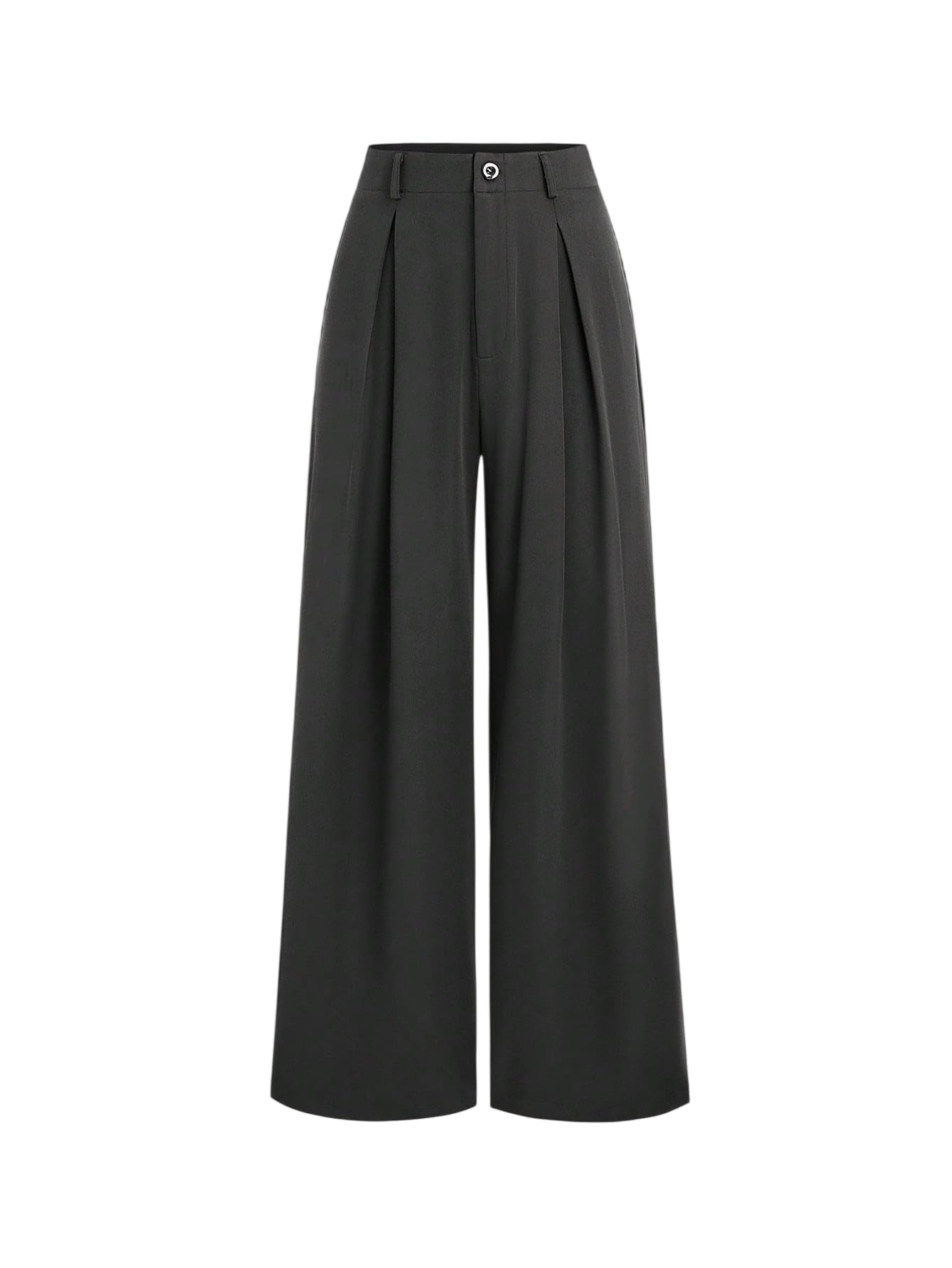 kateclo Women's High Waisted Wide Leg Trousers | Stylish Pleated Formal Trousers with Belt Loops | Loose Fit Casual Palazzo Pants for Office-picture-13