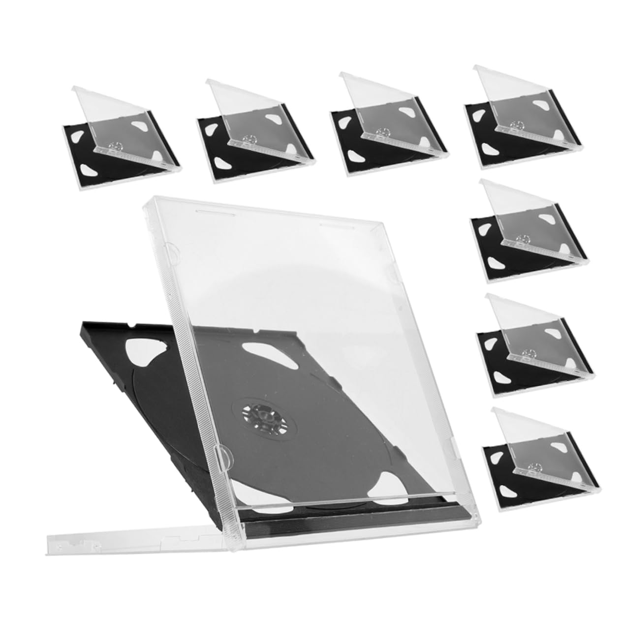 KALLORY 8Pcs CD Storage Box Durable Disc Holder Case for Dvds and Game Discs Lightweight and Compact Design for and Organization