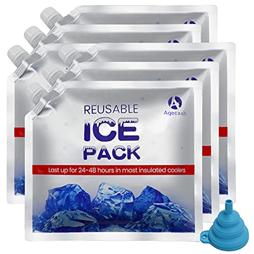 AGECASH A Reusable Ice Packs for Cooler Long Lasting Cold Freezer Packs,Ice Packs for Lunch Bags,Lunch Box,Cooler Bag,Cooler Backpacks, Knee Injuries, Back Pain Relief