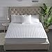 LIUJYAO Coprimaterasso Matrimoniale,Proteggi Materasso Trapuntato,Traspirante Materasso Protettore/Topper Fodera Coprimaterasso Fino A 25 CM di profondità,White-150 * 200cm