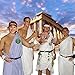 LFEEY 5x3ft Sunset Greece Parthenon Photo Backdrop Historical Building Famous Palace Ancient Athens Acropolis Temple Column Photography Background Photo Studio Props