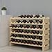 sogesfurniture Portabottiglie di Vino,Portabottiglie a 6 Piani Portabottiglie 60 Portabottiglie, Portabottiglie in Legno massello Naturale per Bar Cucina Domestica BHEU-BY-WS002