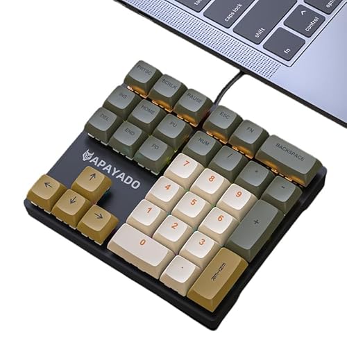HIYOKU 33キー メカニカルナンパッド ワイヤー 左手設計/PBTキーキャップ 青軸・赤軸選択可能 メカニカル キーボード 財務・会計・データ入力専用 コンパクトテンキーボード USB有線 キー線分離 4種LEDバックライト Type-C 人間工学に