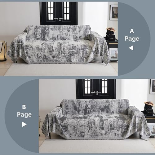 Housse de canapé en chenille en forme de L MYSKY HOME jeté lavable 3 places - 6
