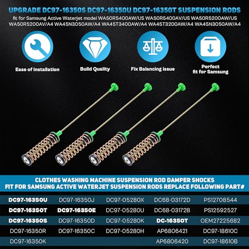 DC97-16350S DC97-16350T DC97-16350U Suspension Rods 26.4in fit for Samsung ActiveWaterjet Washer WA50R5400AW/US WA50T5300AC/US WA50R5400AV/US WA50R5200AW WA50R5200AV WA45T3400AW WA45T3400AV LUXRILIX