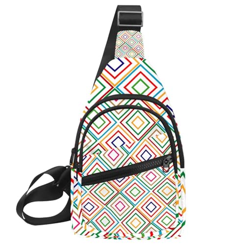 Sac à bandoulière carré multicolore homme et femme 30x18cm
