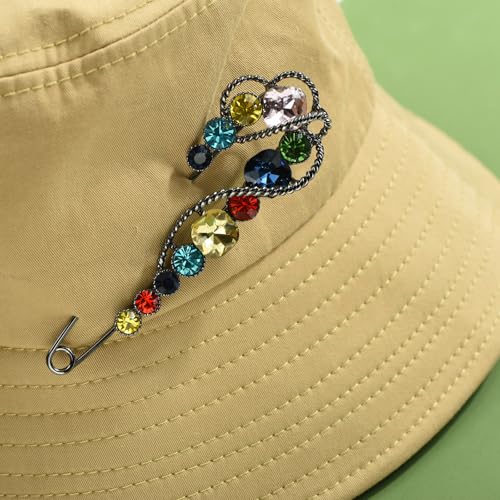 Image of 4.1 inch Vintage Rhinestone Crystal Flower Large Safety Pins Brooch Cardigan Scarf Sweater