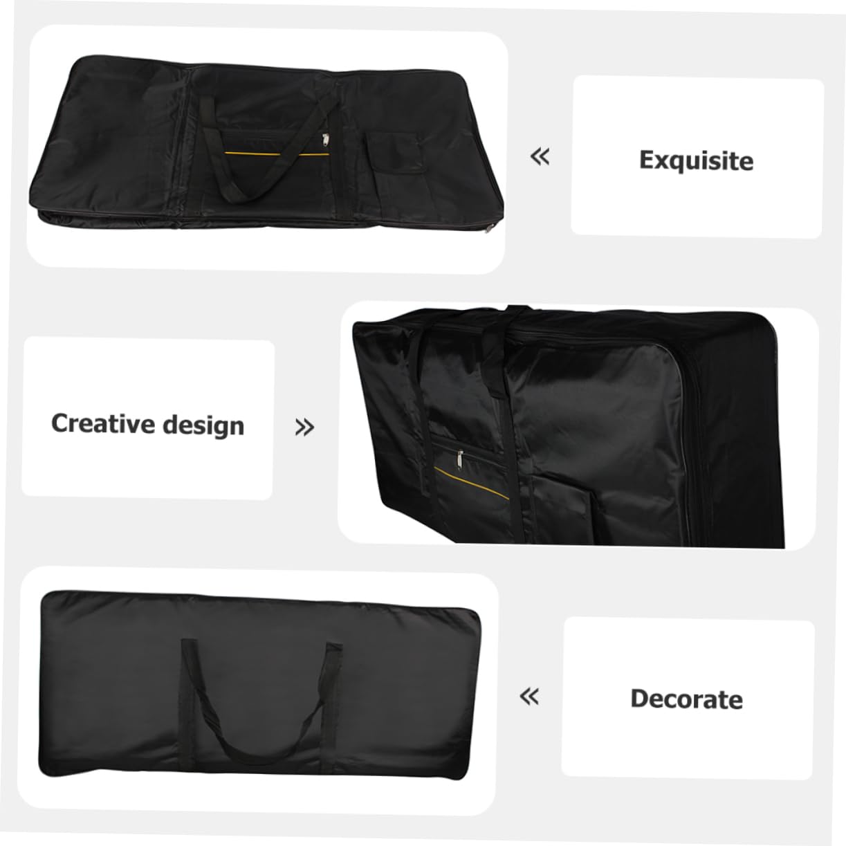 GALPADA Borsa alla Moda e Comoda da Portare a Mano come Zaino 61 Tasti Oxford Design per Tastiera Elettronica Nero
