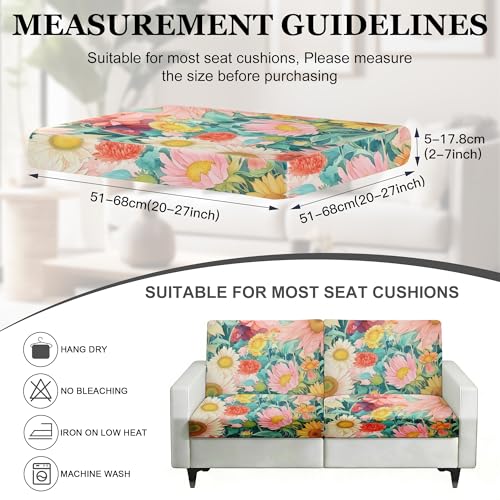 Image of BIETYONE 4Pcs Patio Stretch Cushion Covers,Outdoor Sofa Replacement Cover Slipcovers for Patio Furniture Cushion Covers, Washable Reusable Furniture Protector