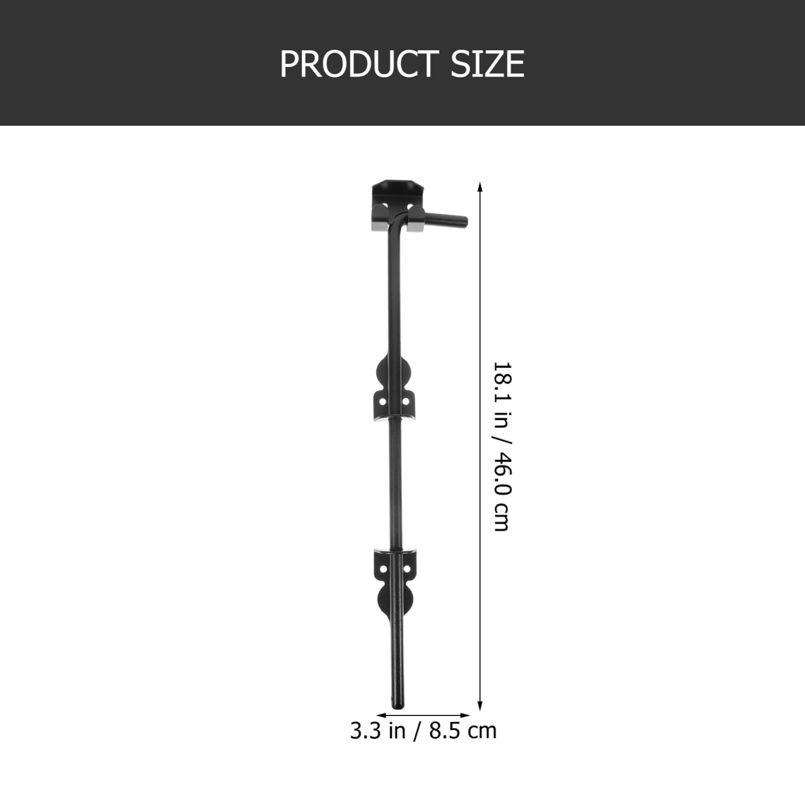 Operitacx Loquet de Porte de Hangar en Fer Noir, Épais et Renforcé, Serrure Robuste pour Portails Bois et Grandes Portes, Installation Extérieure Solide et Sécurisée