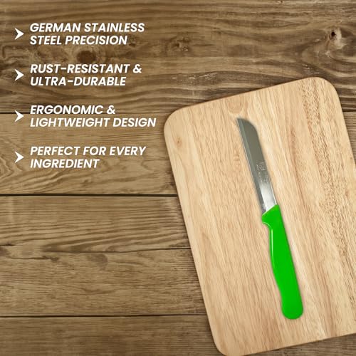 مجموعة سكاكين مطبخ من الستانلس ستيل من سولينجن - سكاكين بشفرة مسننة حادة للغاية للخضروات والفواكه، مقبض صلب، سهلة الامساك، هدية لمحبي الطبخ والطهاة | (متعددة الالوان، مجموعة من 12 قطعة)