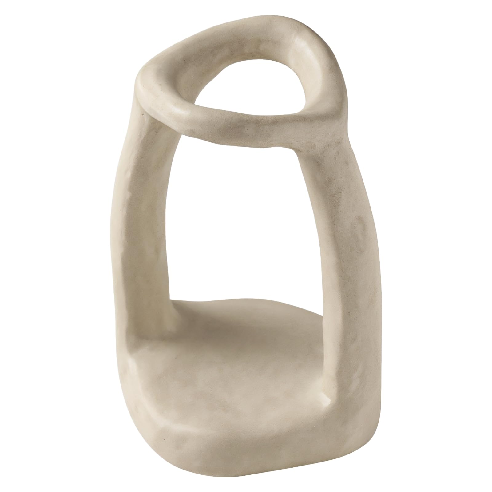 Photo 1 of 1 Pcs Ceramic Makeup Brush Holder, Creative Candle Stand, Modern Minimalist Nordic Style, Unique Curved Design, Designed for Small Decorative Items, Beige Starry Tower Finish