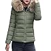SHOBDW Invierno Mujeres Moda Informal más Gruesa Slim sólido Abajo Chaqueta Abrigo (Ejercito Verde, L)
