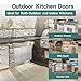 SGOLAN Outdoor Kitchen Doors 26W x 24H Inch Stainless Steel Doors, Access Door with Handles Double Access Cabinet Door, Flush Mount for Grilling Station, Outdoor Kitchens BBQ Island& Cabinet, Silver