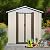 Ball & Cast 5x3 FT Outdoor Storage Shed, Metal Sheds with Punched Vents and Sliding Door, Waterproof Garden Tool Shed with Aluminum Frames and Sloped Roof for Backyard Patio,Cream White