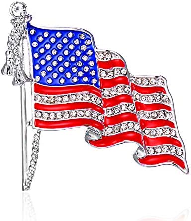 Exquisite American flag brooch pins for women USA flag pin lapel us brooches pins for men Patriotic medal brooches