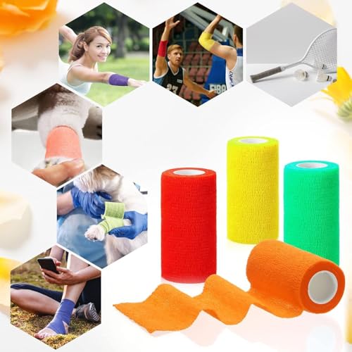 Image of A-Tape Breathable Self Adhesive Cohesive Bandage for Humans & Pets (Dogs, Cats, Birds) -Sports, Wrap, Athletic, Non Woven First Aid Medical, Wrist, Swelling (10 cm X 4.5 mtr) (Pack Of 6, Beige)