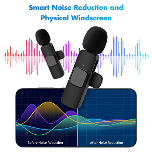 Wireless Clip Mic, Wireless Lavalier Microphones, Lapel Clip-On Microphone, Plug-Play Wireless Microphones, For Type-C Phone, Iphone, Ipad, Video Recording, Tiktok, Facebook Live, Youtube Live, 2 Pack #TOP1