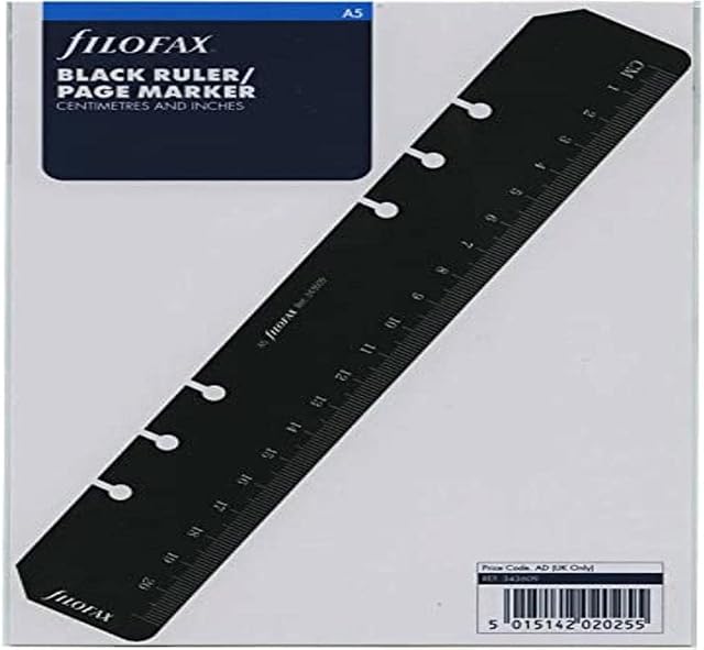 Filofax A5 Ruler Page Marker Black