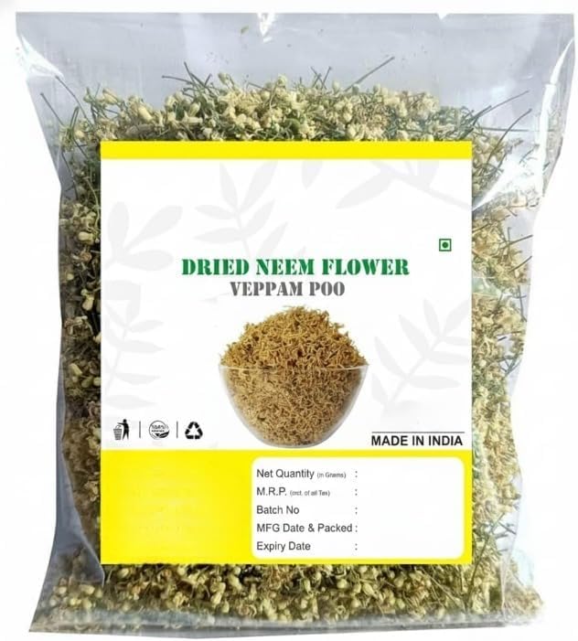 Dried Neem Flower, 200g, Veppam Poo, Indian Lilac Flower, Ariyaveppu, Vepa Puspam, Neem phool