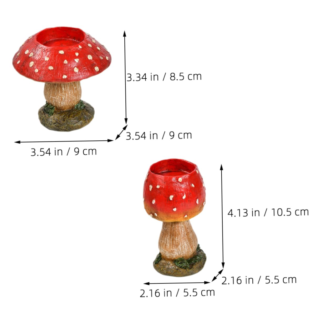 Amazon.co.jp: MUCKLILY 2個 きのこのキャンドルホルダー 室内燭台 