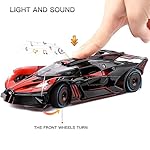 Toy Car Model for Bugatti Compatible with 1:24 Bugatti Bolide Alloy Diecast Car Toy with Lights and Music, Pull Back Car Toys for Kids Boys Girls Gift (Red) - Image 4
