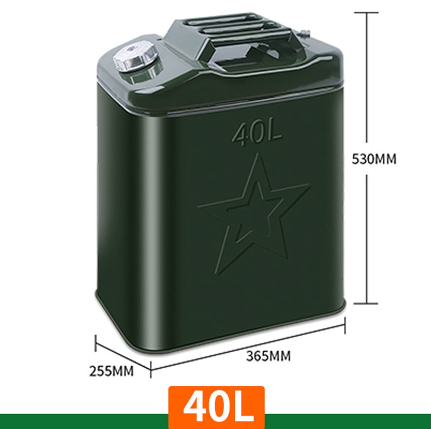 Bidón Gasolina, Tambor Aceite a Prueba Herrumbre Soporte para bidón Gasolina Depósito Combustible con Tubo Salida y Tapa Aluminio Kit Motor Gasolina Diesel para Gasolina, Aceite,40L