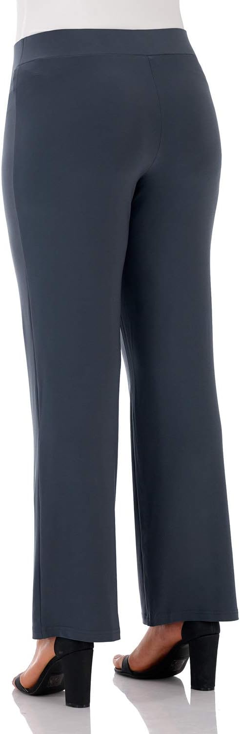 Rekucci Travel in Style Curvy Woman Classic Soft Knit Straight Leg Plus Size Pant - Image 3