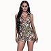 Molilove Womens Casual Camouflage Jumpsuit Y2K Sleeveless Zipper Cargo Shorts Romper Camo One Piece Outfits Streetwear