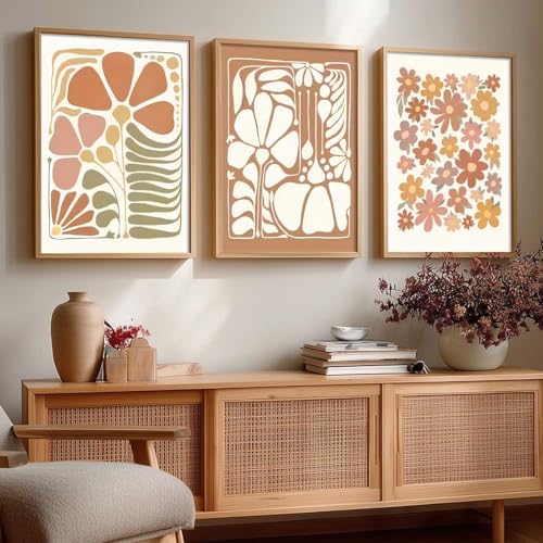 Image of kotart Boho Painting Wall Art Home Decoration Paintings With Frame For Living Room Bed Room Hotel Wall Decor Digital Reprint Set of 3 (13X17 inch)