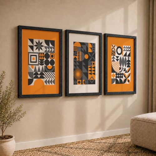 Image of NoWorries Attractive geometrics modern art wall decor framed art prints, Set of 3 Paintings for living room, bedroom and office (Theme-Minimalist) (Art-9, 21x31inch)