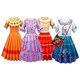 Seaehey Disfraz de Mirabel Madrigal de princesa, túnica de mago para Halloween, carnaval, Navidad, rosso, XS