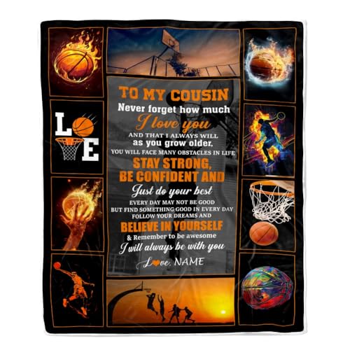 CenturyTee Personalized Basketball to My Cousin Blanket from Family 654 0