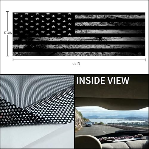 Image of Rear Window Decals for Trucks - 65x17.3 in Back Window American Flag Decals Fit Most Pickup Trucks SUV, Vinyl Back Window Decal Truck Rear Window Graphics for Personalized