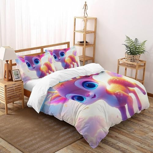 Housse de couette cerf 260x220 cm en microfibre imprimée 3D - 2