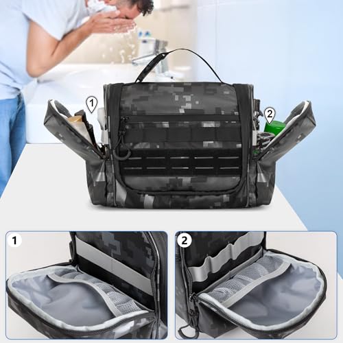 Prokva Hanging Toiletry Bag for Men Tactical Dopp Kit Toiletry Travel Bag - Image 3