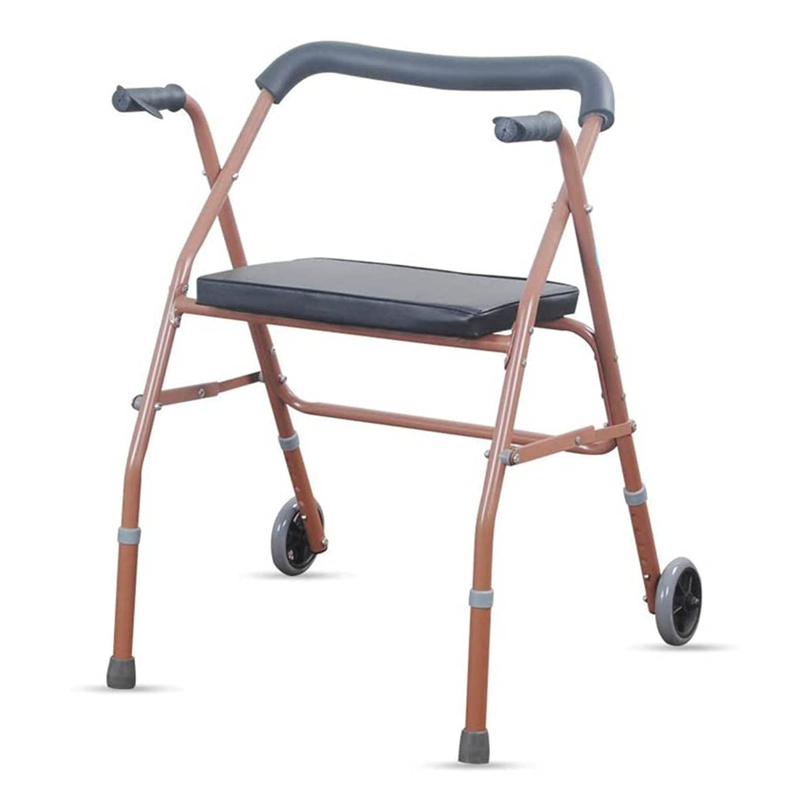 Składany rollator z wyściełanym siedziskiem dla starszych dorosłych seniorów poręcze kule, regulowana wysokość