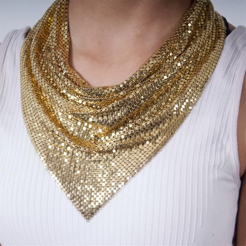 Punk Neck Scarf For All Age Shimmering Music Festival Neckerchief Fashion Metallic Necktie Women Girl Party Bandanas4