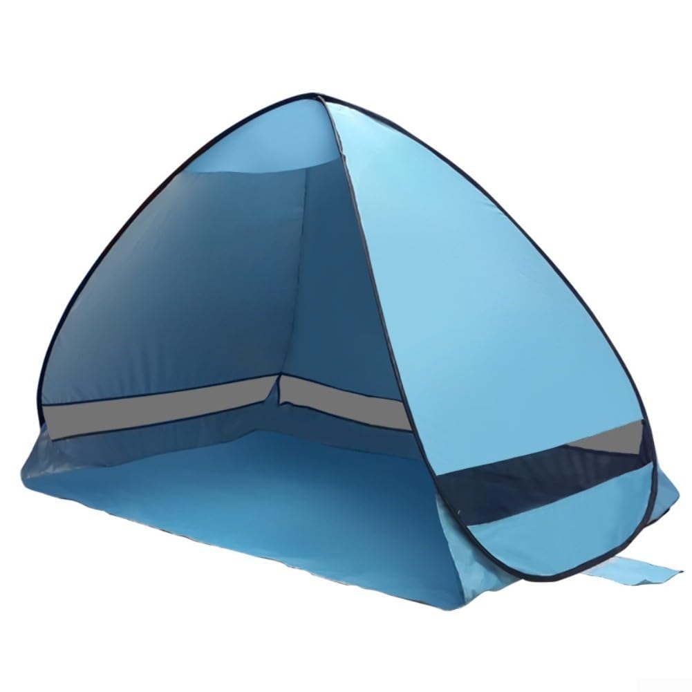 Tienda de campaña de playa portátil refugio automático azul claro
